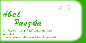 abel paszka business card